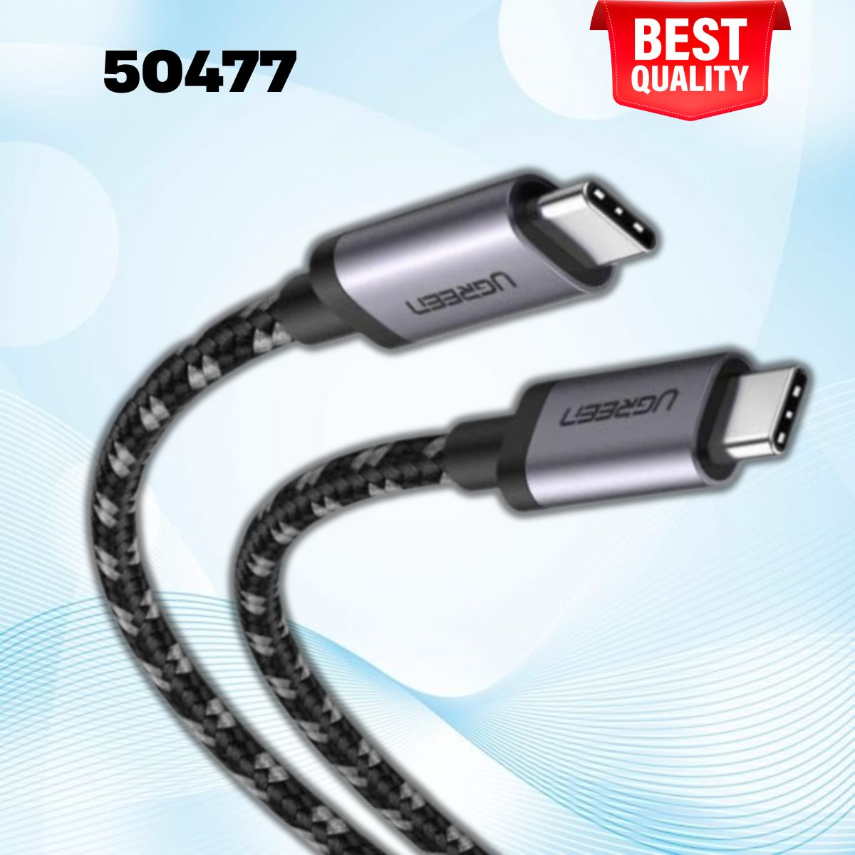 Cáp USB type C ra USB-C v3.1 Gen 1 Ugreen 50477 1M 5Gbps, Sạc nhanh chuẩn PD 3A