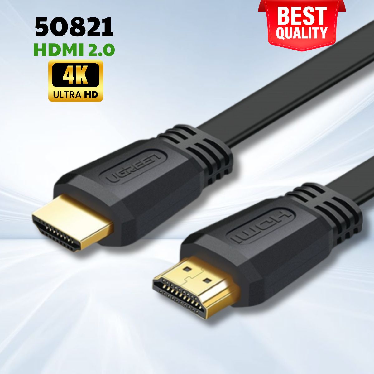 Cáp HDMI 2.0 dẹt Ugreen 50821 dài 5m hỗ trợ 4K@60Mhz