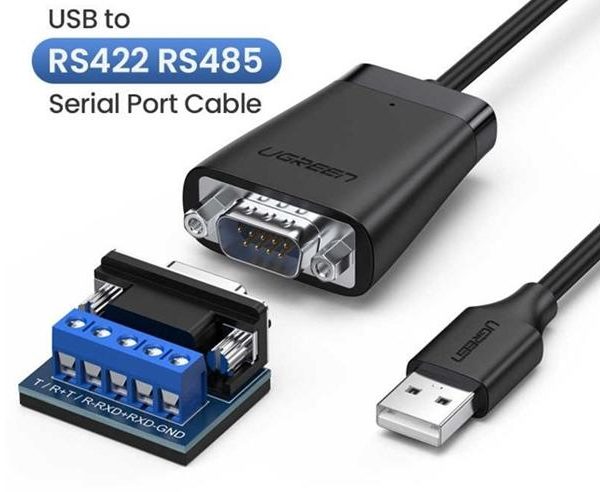 Cáp USB 2.0 to Com DB9 rs422+485 Ugreen 60562 Dài 1,5m Chipset FTDI , Tốc độ 1 Mbps