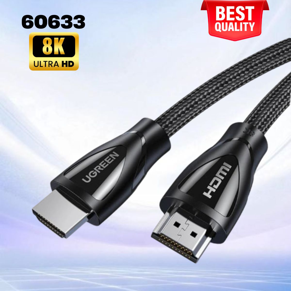 Cáp HDMI 2.1 Ugreen 60633 Dài 10m, Hỗ trợ 48Gbps, Độ phân giải 8K 60Hz