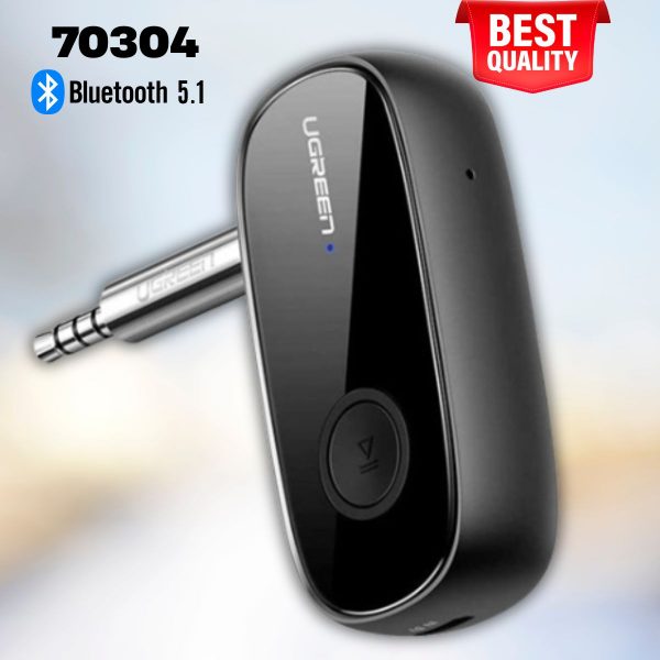 Bộ thu Bluetooth 5.1 Receiver Ugreen 70304 Hỗ trợ aptX ™ Audio 3.5mm, Có Pin lưu trữ 8h, Kết nối 10m