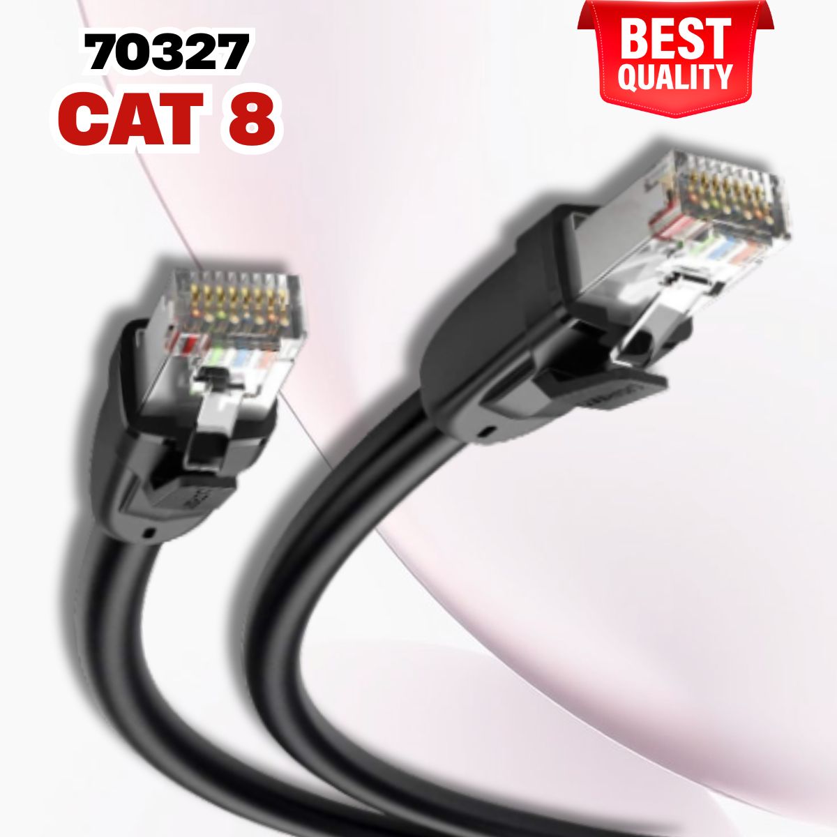 Cáp mạng Cat 8 Ugreen 70327 dài 1m Đúc sẵn 2 đầu S/FTP 26AWG Class S/FTP, Lõi đồng nguyên chất
