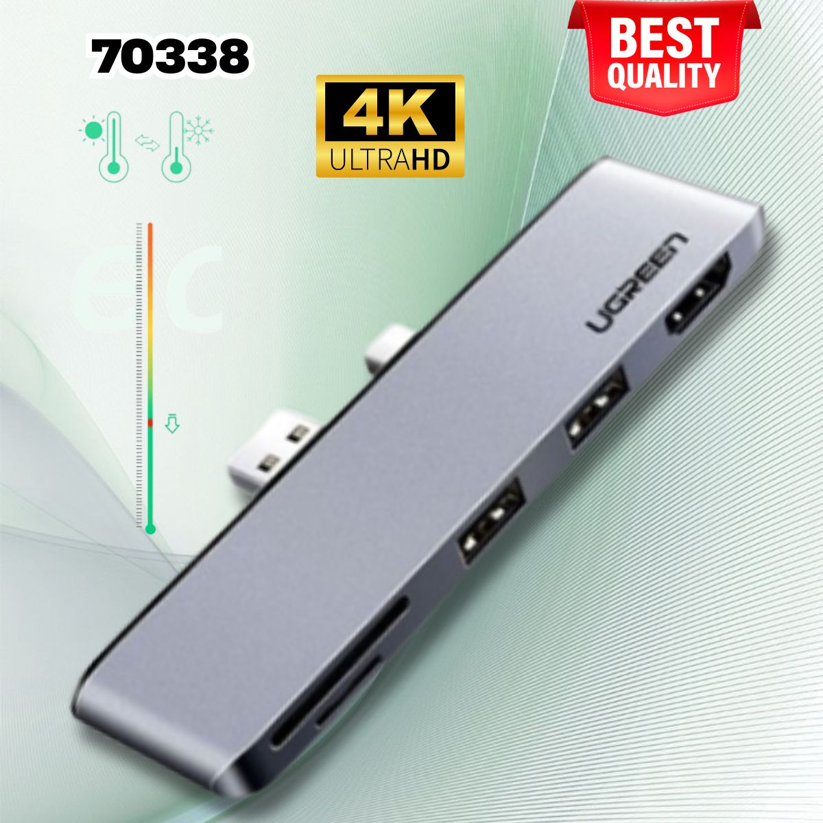 Thiết bị mở rộng HDMI/USB 3.0/SD/TF cho SurFace Pro Ugreen 70338 Hỗ trợ 4K@30Hz