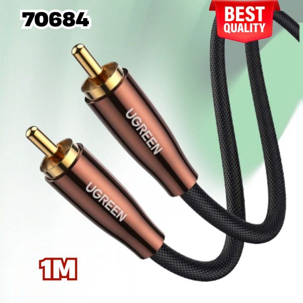 Cáp âm thanh Audio Coaxial RCA to RCA bọc Nynol dài 1M Ugreen 70684 cao cấp