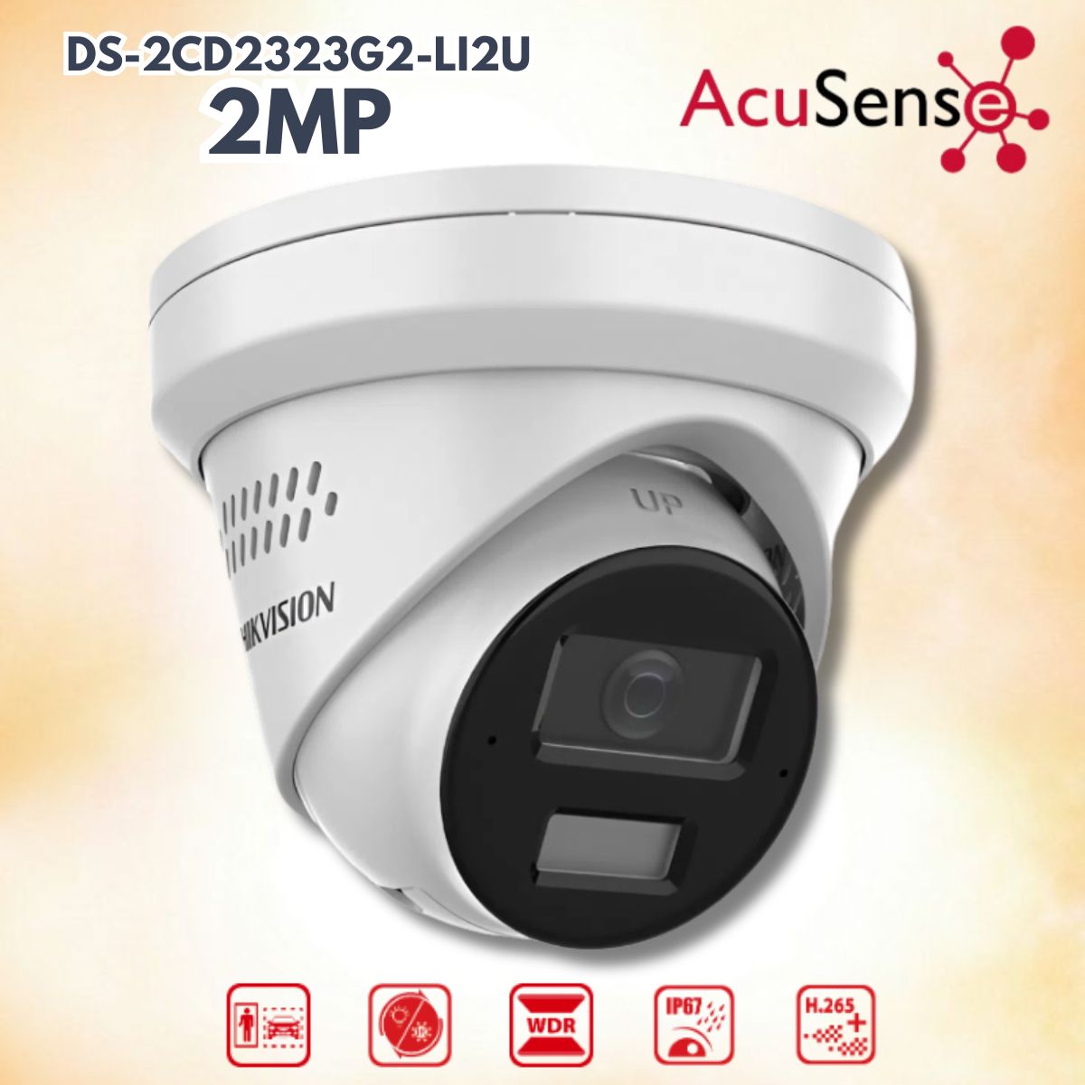 Camera Acusense Smart Hybrid Light Hikvision DS-2CD2323G2-LI2U 2MP Mic kép, Hồng ngoại 30m, Phân biệt ngườii & xe