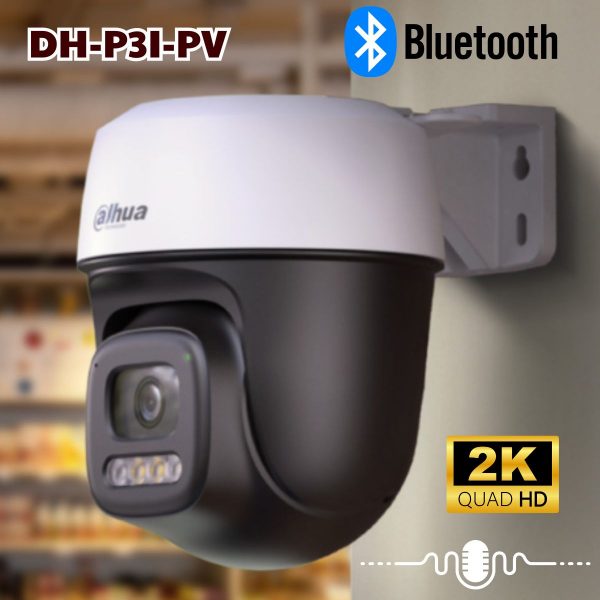 Camera WiFi Ngoài trời Dahua DH-P3I-PV 3MP  Đàm thoại 2 chiều, Hỗ trợ Wi-Fi 6, Đèn trợ sáng + IR 30m