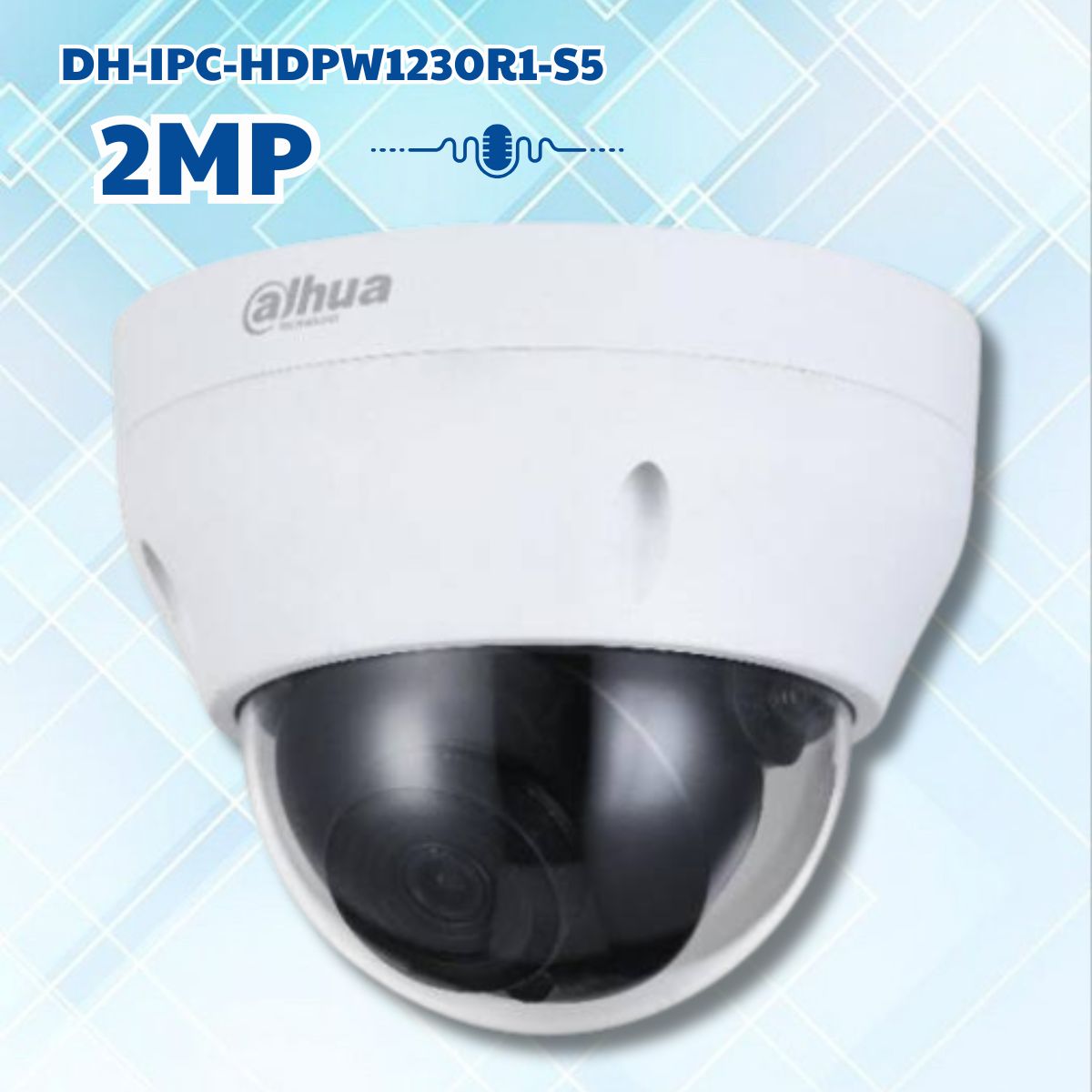 Camera quan sát Dahua DH-IPC-HDPW1230R1-S5 2MP Phát hiện chuyển động & Bất thường , IR 30m, 12V DC/PoE