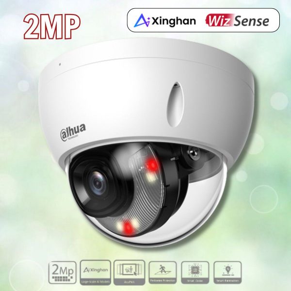 Camera Dahua DH-IPC-HDBW3249E-AS-IL 2MP, Ánh sáng kép, Đèn trợ sáng + IR 40m, Phát hiện thông minh, 12VDC, PoE