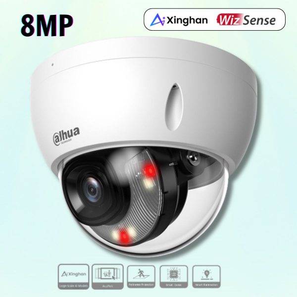 Camera giám sát Dahua DH-IPC-HDBW3849EP-AS-IL 4K 8MP Đèn kép, Hồng ngoại 30m, Có Mic, 12VDC, PoE