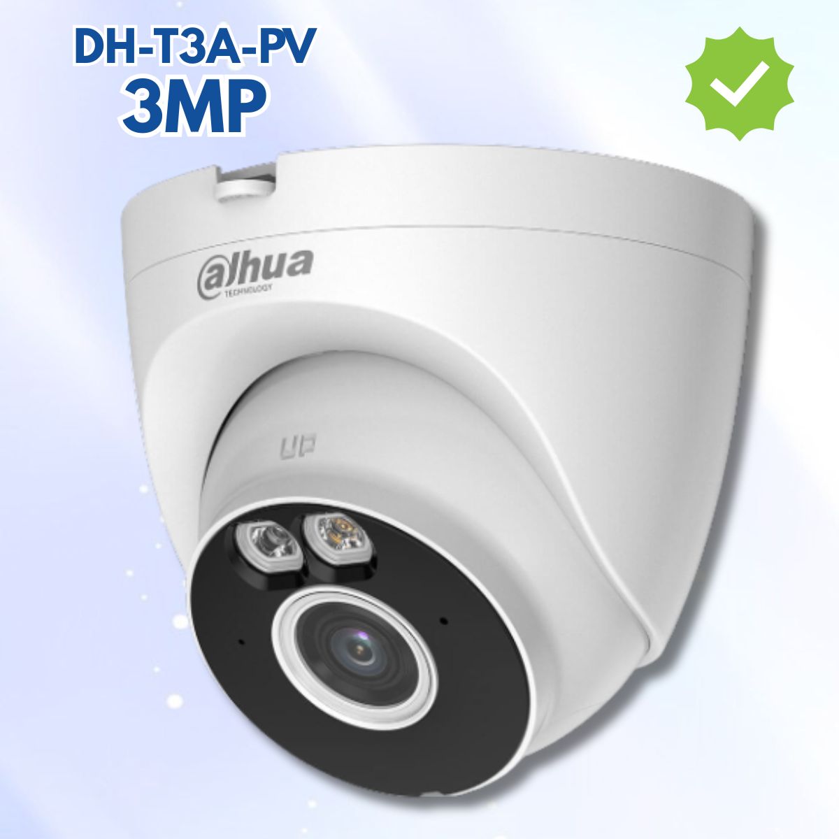 Camera wifi 3MP Dahua DH-T3A-PV Ánh sáng kép, Phát hiện Người/Xe, Đàm thoại 2 chiều, Chuẩn IP67