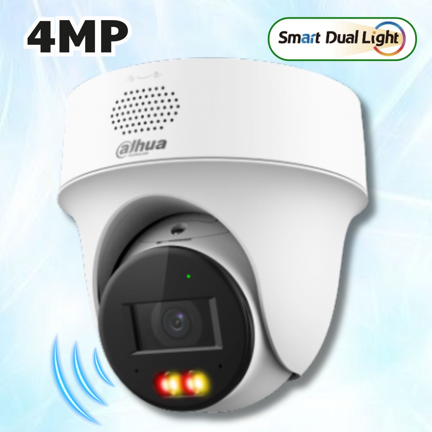 Camera Dahua DH-IPC-PT1439H-PV 4MP, PT, Đèn IR & Warm Light 30m, Phát hiện người/xe/,  âm thanh bất thường, Chuẩn IP66