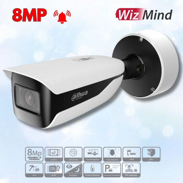 Camera 8MP Dahua DH-IPC-HFW7842H-Z-X Hồng ngoại 60m, Ống kính Varifocal 2.7 - 12mm, Nhận diện người/xe, Hỗ trợ lọc báo động giả