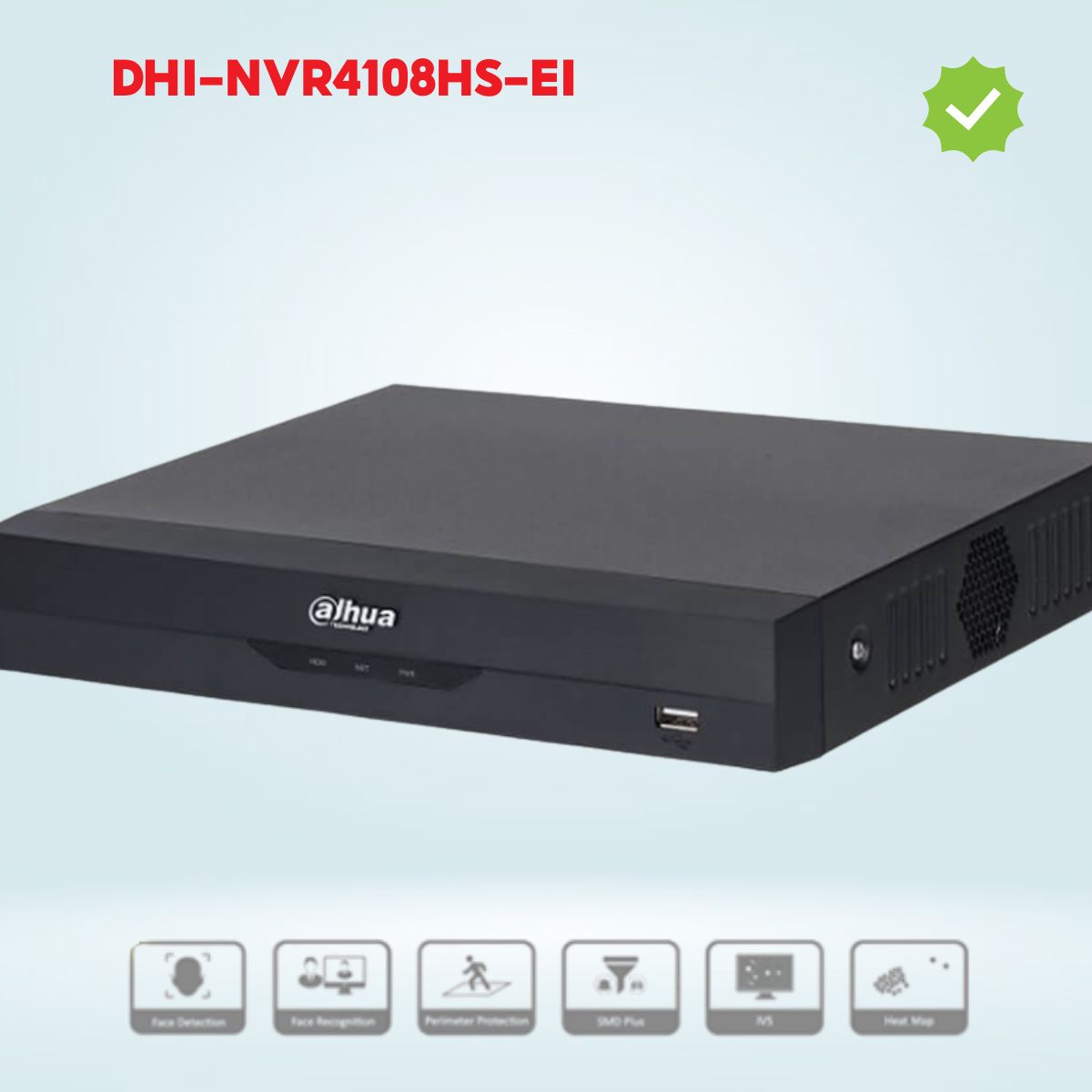 Đầu ghi hình 8 Kênh Dahua DHI-NVR4108HS-EI 1 Sata HDD, Nhận diện khuôn mặt, SMD Plus