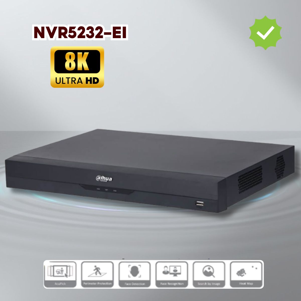 Đầu ghi 32 kênh Dahua DHI-NVR5232-EI 2 sata HDD, Nhận diện 30.000 khuôn mặt, Công nghệ AcuPick