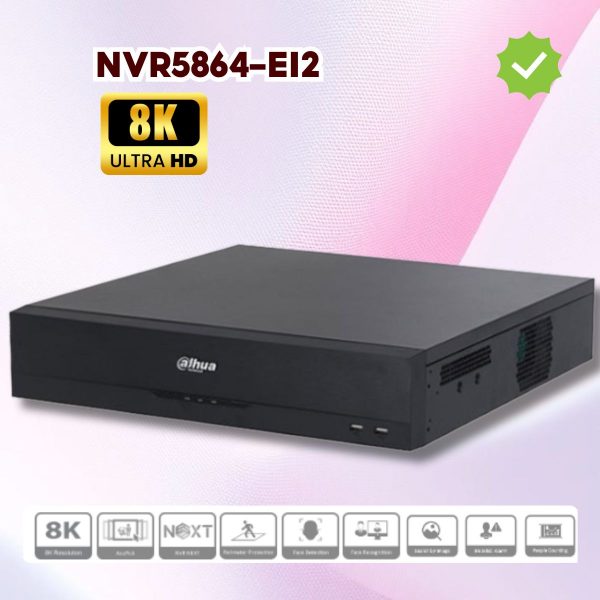 Đầu ghi hình IP 64 kênh Dahua DHI-NVR5864-EI2 – Nhận diện khuôn mặt, AcuPick thông minh, Chuẩn ONVIF 24.12 mới nhất