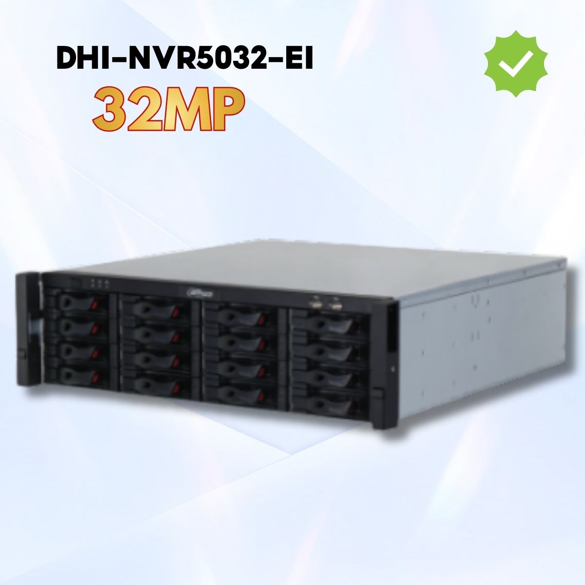 Đầu ghi IP 32 kênh Dahua DHI-NVR5032-EI, 16 khay ổ cứng 320TB, Phát hiện/Nhận diện khuôn mặt, Hỗ trợ RAID 0/1/5/6/10