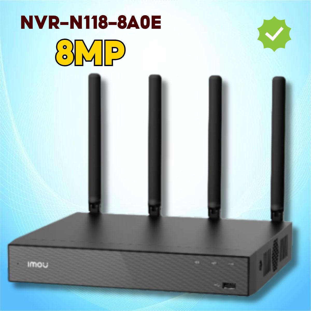 Đầu ghi hình 18 kênh Imou NVR-N118-8A0E Băng thông 90Mbps, Nhận diện người và xe, Tích hợp loa & mic, 12VDC 2A