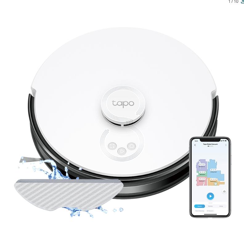 Robot hút bụi lau nhà 2-Trong-1 Tapo RV30C Mop Lực hút 4200Pa, Điều hướng LiDAR & Gyro, Pin 3 Giờ liên tụ,Tự động sạc & Làm tiếp vị trí cũ