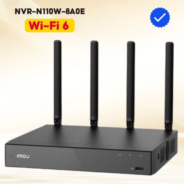 Đầu ghi 10 kênh Wi-Fi IMOU NVR-N110W-8A0E Wi-Fi 6 Băng tần kép, 4 Ăng-ten Siêu mạnh, Chuẩn H.265