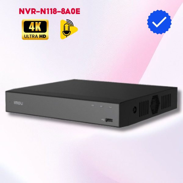 Đầu Ghi Hình 18 Kênh IMOU NVR-N118-8A0E Chuẩn 4K Siêu Nét, Phát Hiện Người & Phương Tiện, Hỗ Trợ Ổ Cứng 16TB