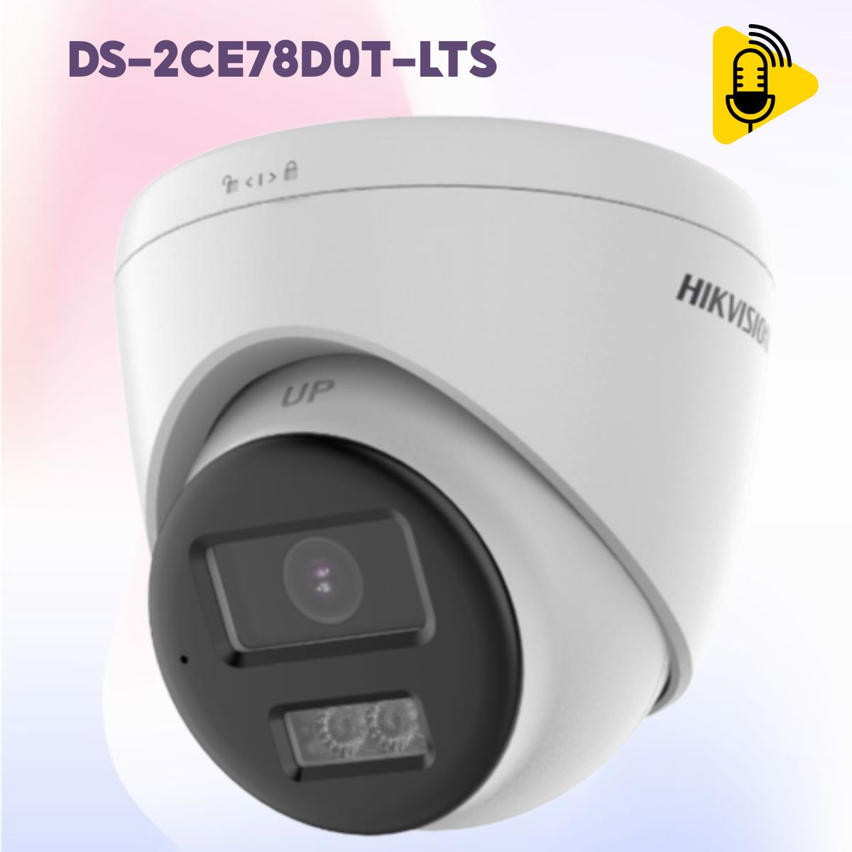 Camera HDTVI 2MP HIKVISION DS-2CE78D0T-LTS Ống kính varifocal 2.8 - 3.6mm, Đèn trựo sáng + IR 40m, Đàm  thoại 2 chiều