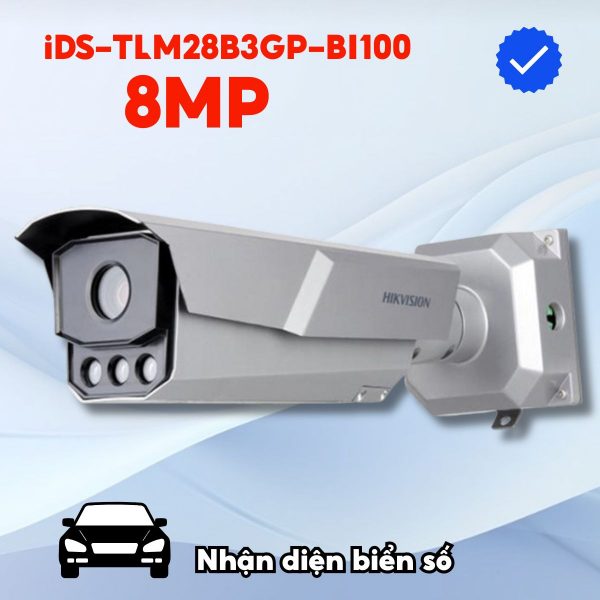 Camera IP nhận diện biển số xe tốc độ cao Hikvision 8MP iDS-TLM28B3GP-BI100, IR 100m, IP67, IK10