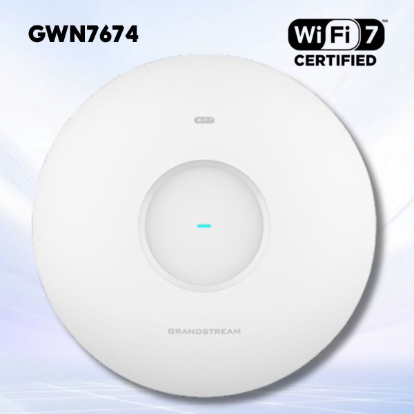 Điểm truy cập Wi-Fi 7 băng tần Grandstream GWN7674 Hỗ trợ Bluetooth 5.3, Tốc độ 21Gbps, 3 Băng tần, 768+ Client