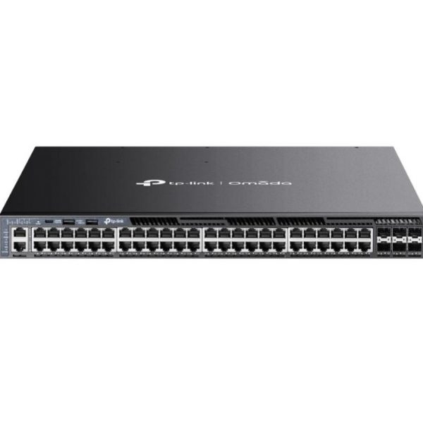 Switch Managed L3 PoE+ TP-Link Omada SG6654XHP 48× Cổng Gigabit RJ45 PoE+, 6× Khe cắm 10 Gbps SFP+, PoE 1440W, Hỗ trợ OSPF, Nguồn dự phòng