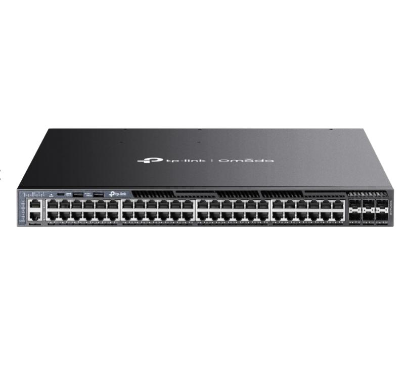 Switch Managed L3 PoE+ TP-Link Omada SG6654XHP 48× Cổng Gigabit RJ45 PoE+, 6× Khe cắm 10 Gbps SFP+, PoE 1440W, Hỗ trợ OSPF, Nguồn dự phòng