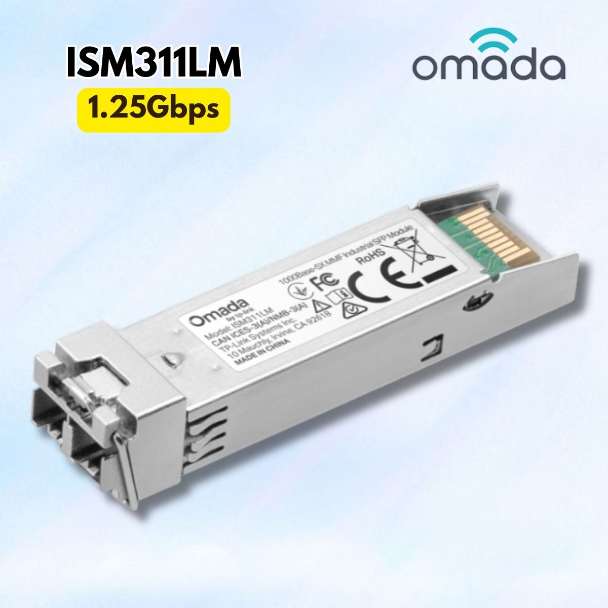 Module Quang SFP Công nghiệp Omada ISM311LM, Truyền xa 550m, Chuẩn LC, MMF 1000Base-SX
