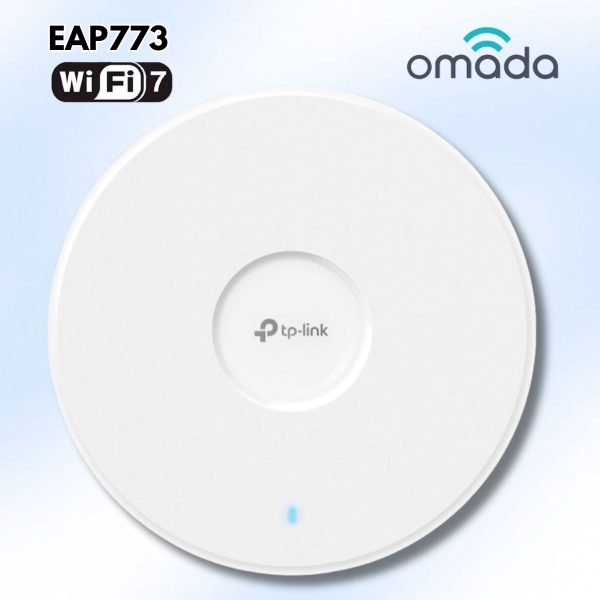Access Point WiFi 7 Tri-band Tp-Link Omada EAP773 BE11000, Cổng 10G, Băng tần 6GHz, Tốc độ 11Gbps, Phủ sóng 140 ㎡