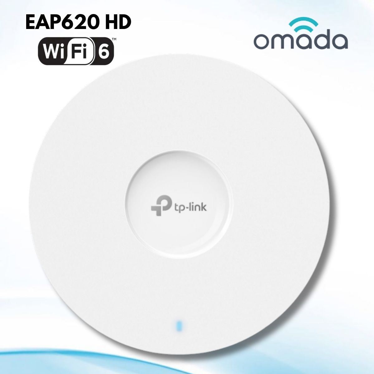 Điểm truy cập WiFi 6 gắn trần Omada EAP620 HD AX1800, 1775 Mbps (5GHz: 1201 Mbps, 2.4GHz: 574 Mbps), Hỗ trợ Omada Mesh & PoE+