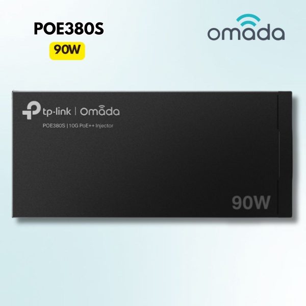 Bộ cấp nguồn 10G PoE++ Injector Omada POE380S Công suất 90W, Tốc độ 10Gbps, Chuẩn IEEE802.3af/at/bt