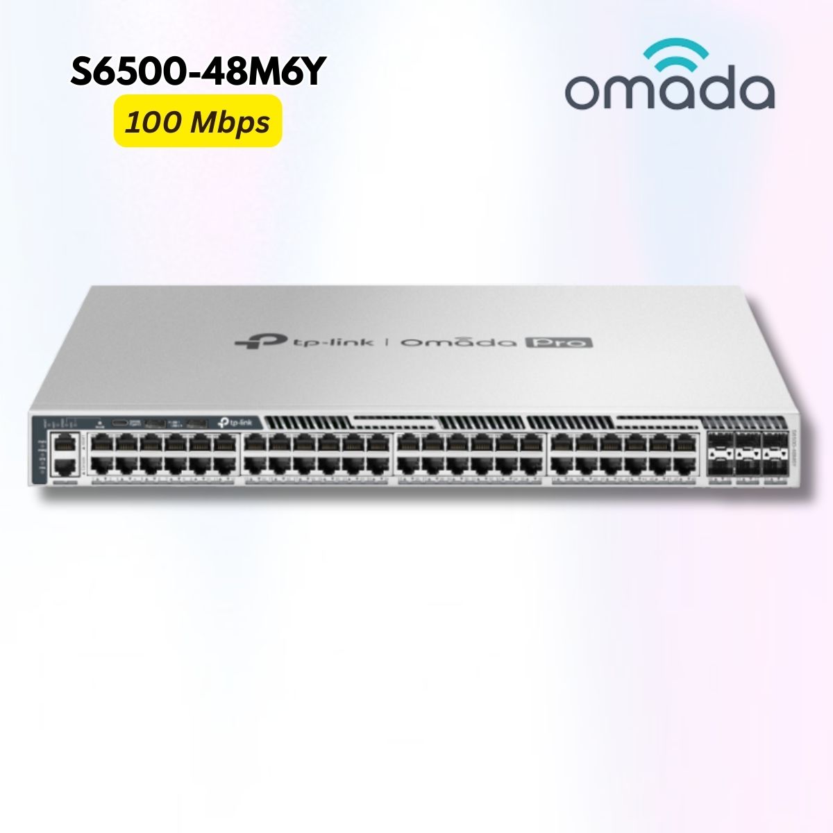 Thiết bị chuyển mạch TP-Link Omada Pro S6500-48M6Y 48 cổng 2.5G có thể xếp chồng, lớp 3, 6 Khe Cắm 25G SFP28, Bảo mật & Dự phòng tối ưu