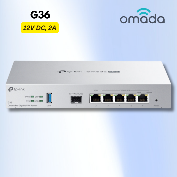 Bộ định tuyến VPN Gigabit Omada Pro G36 Hỗ trợ SSL/Wireguard, Bảo mật IDS/IPS & DPI, Quản Lý Cloud Omada Pro