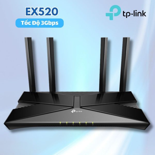Bộ Định Tuyến WiFi 6 Băng Tần Kép  AX3000 TP-Link EX520: Tốc Độ 3Gbps, 1× WAN Gigabit + 4× LAN Gigabit, Công Nghệ Mesh