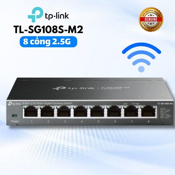Bộ chuyển mạch để bàn 8 cổng 2.5G Multi Gigabit TP-Link TL-SG108S-M2, Tốc độ 100Mbps / 1Gbps / 2.5Gbps, Cắm và chạy