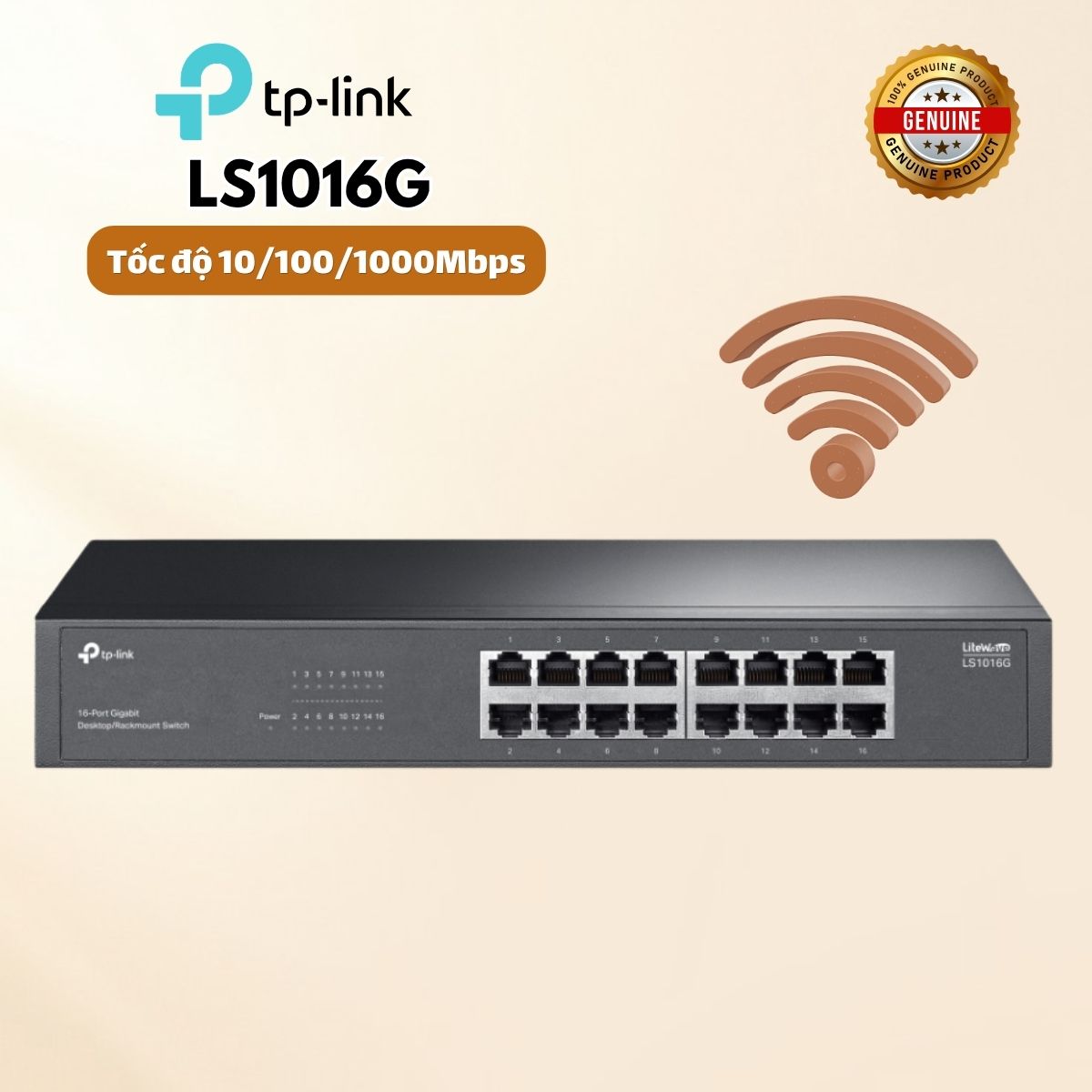 Switch Gigabit 16 Port Để Bàn/Gắn Rack TP-Link LS1016G Tốc độ 10/100/1000Mbps, Dung lượng chuyển mạch 32 Gbps, Auto MDI/MDIX, Auto-Negotiation