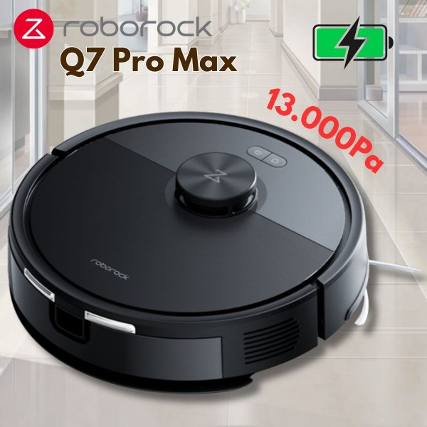 Robot hút bụi vệ sinh sàn nhà Roborock Q7 Pro Max Lực Hút Khủng 13.000Pa, Điều Hướng LiDAR, Chống Rối Kép, Pin 3200 mAh, lau giẻ