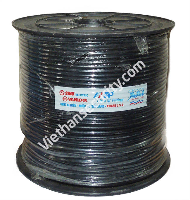 Cáp đồng trục SINO 5C-FB lõi đồng nguyên chất, 96 sợi mát chuyên dùng cho camera TVI, AHD, CVI, Analog hình ảnh đi xa 600M(Cuộn 305M)