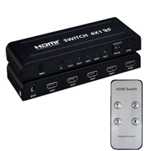 Bộ chuyển HDMI Switch 4 vào 1 ra Full HD 1080P, có remote