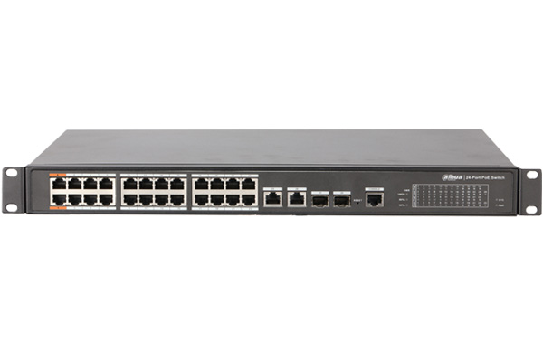 Switch PoE Dahua PFS4226-24ET-240 24 Port 10/100Mbps + 4 Port, công suất 8.8Gb, chống sét 2KV