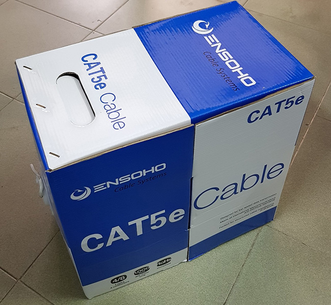 Cáp mạng Ensoho Cat5e UTP CCA Vỏ PVC- 04 cặp lõi dây 24AWG/0.51mm