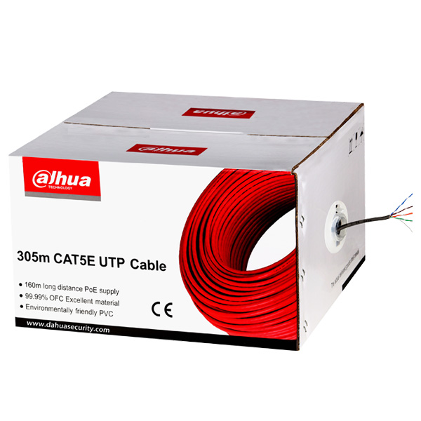 Cáp mạng Dahua PFM920I-5EUN Cat5E PVC lõi đồng nguyên chất, đường kính 0.45, kéo dây PoE 160m, vỏ chịu nhiệt chống cháy