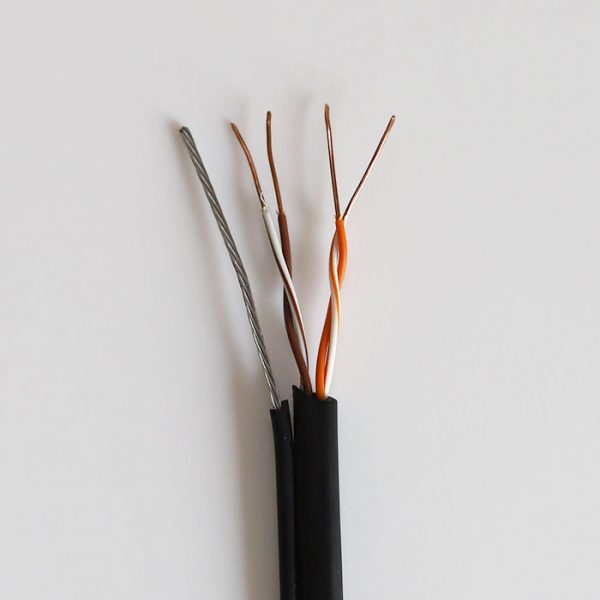 Cáp 4 lõi dùng đi dây tín hiệu camera, điện thoại VCom 2P Cat 5 PVC St (D220005)  có cáp chịu lực cuộn 305m