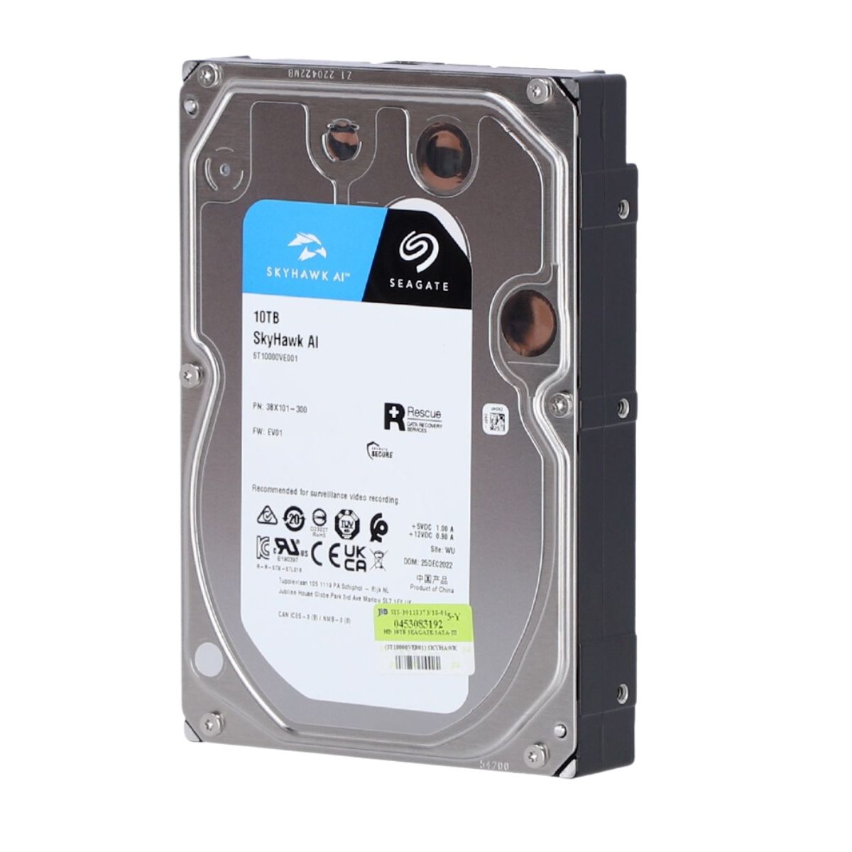 HDD Seagate Skyhawk AI 10TB ST10000VE0001 7200RPM SATA 256MB, tiết kiệm điện năng, thích hợp giải pháp camera trí tuệ nhân tạo