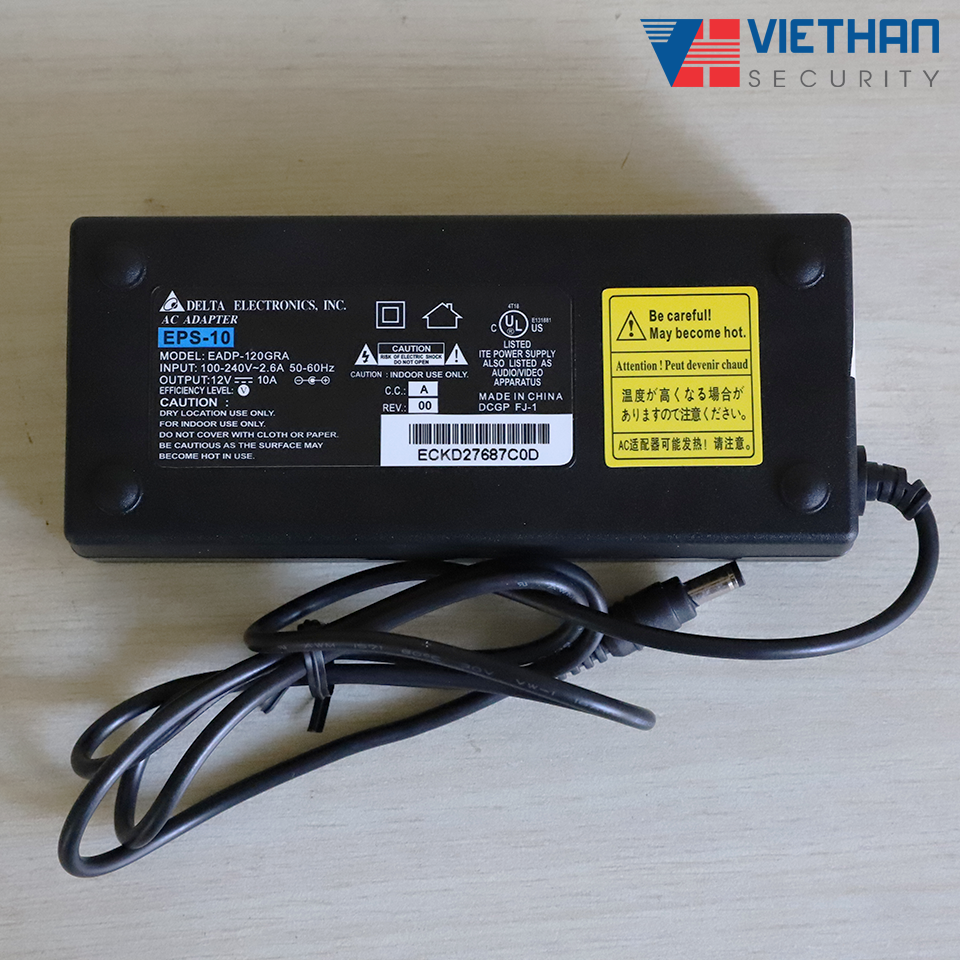 Adapter 12V-10A DELTA chuyên cho đầu ghi hình và camera