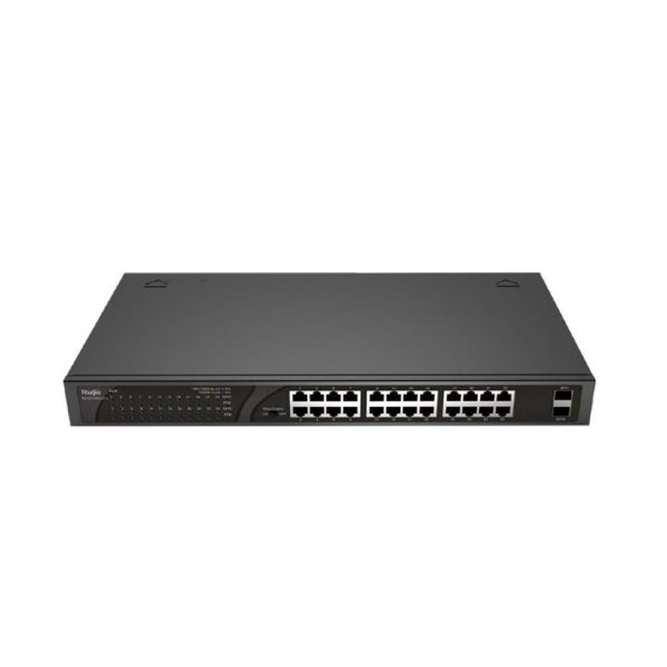 Cục chia mạng Switch PoE 24 cổng RUIJIE RG-ES126G-LP-L tốc độ 52Gbps, 2 cổng 1000M SFP