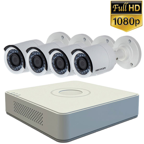 Trọn bộ 1-4 Camera + Đầu ghi hình 4 kênh HIKVISION độ phân giải 2 Megapixel full HD giá rẻ (thân trụ)