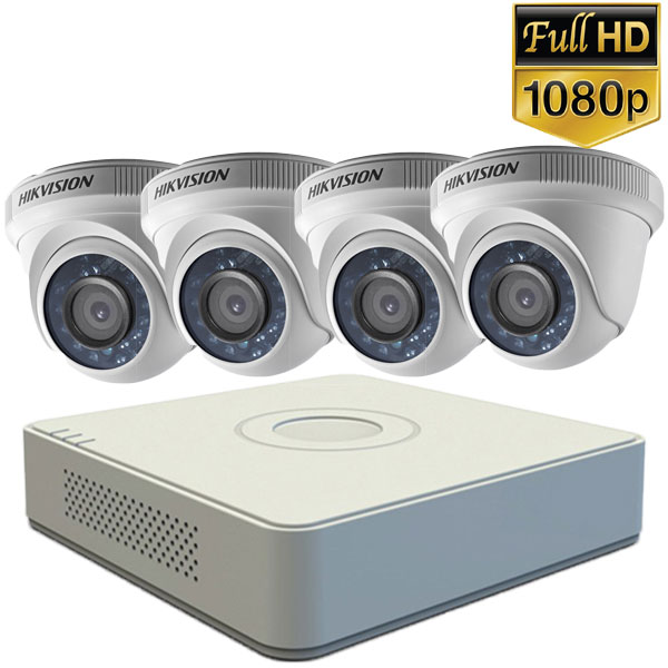Trọn bộ 1-4 Camera + Đầu ghi hình 4 kênh HIKVISION độ phân giải 2 Megapixel full HD giá rẻ (thân tròn)